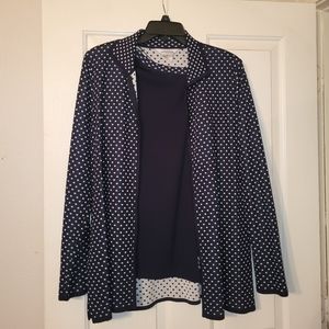 Exclusively Misook cardigan jacket and tank set Size Large Black